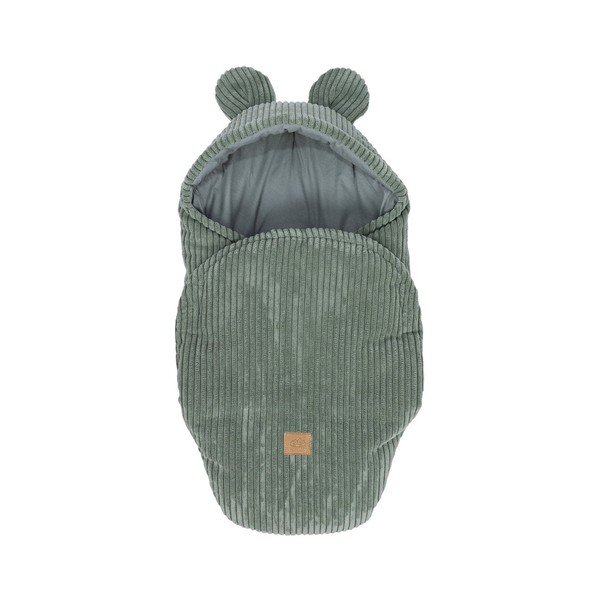 Păturică de înfășat verde din catifea reiată 45x80 cm – Meowbaby