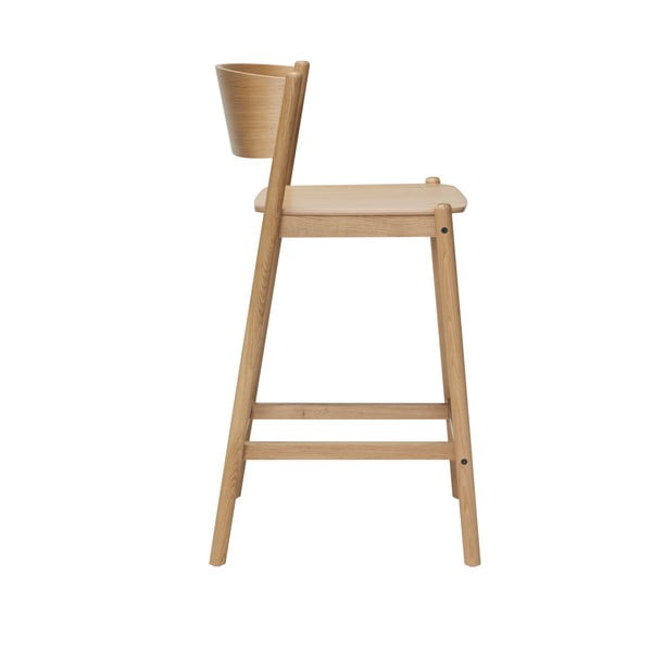 Scaun de bar în culoare naturală cu aspect de lemn de stejar (înălțime șezut 75 cm) Oblique – Hübsch-image-2