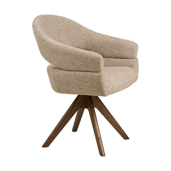 Scaun de living bej cu cotiere tapițat Dover – House Nordic-image-3