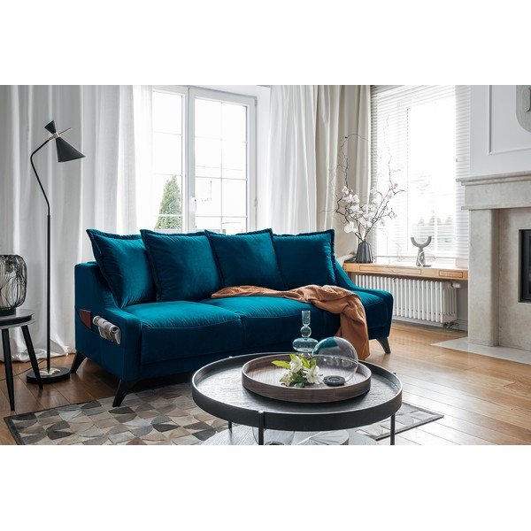 Canapea din catifea Miuform Royal Rose, albastru petrol-image-4