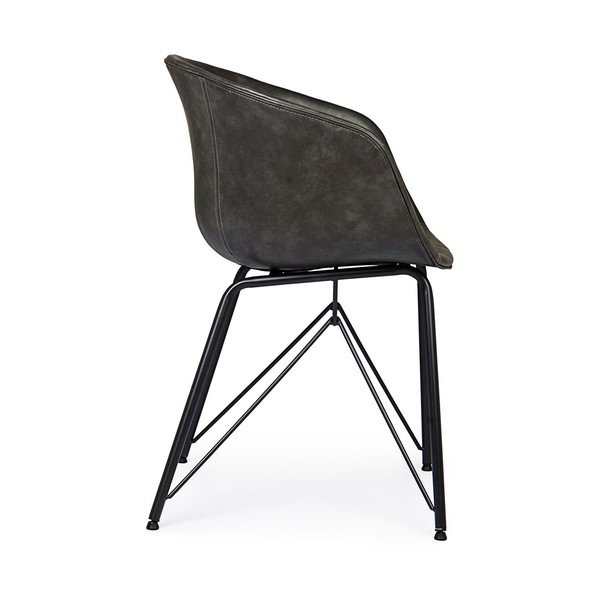 Scaun de dining gri închis tapițat Warhol – Bizzotto-image-3