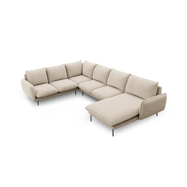 Canapea în formă de "U" cu extensie pe partea stângă Cosmopolitan Design Vienna, bej-image-3