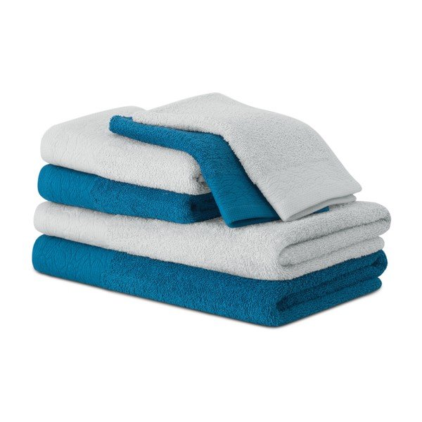 Prosoape de baie albastre/gri 6 buc. din bumbac din frotir Flos – Restilo