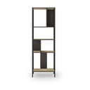 Bibliotecă neagră/în culoare naturală cu aspect de lemn de stejar 58x175 cm Alabama – Marckeric