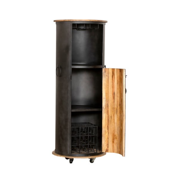 Dulap vinotecă negru din metal număr sticle 9, 60x155 cm Luni – Interia Home & Living-image-2