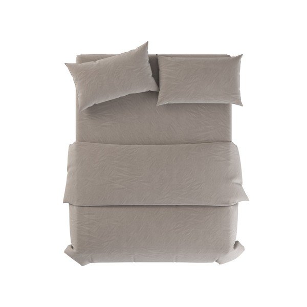 Lenjerie de pat gri deschis/taupe din in pentru pat de o persoană 135x200 cm Natural – Native Natural