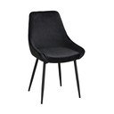 Scaune de dining negre 2 buc. din catifea Sierra - Rowico