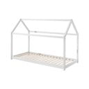 Pat în formă de casă pentru copii Vipack Cabane, 90 x 200 cm, alb