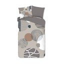 Lenjerie de pat gri din bumbac pentru pat de o persoană, extinsă 140x220 cm Hendrik – Good Morning