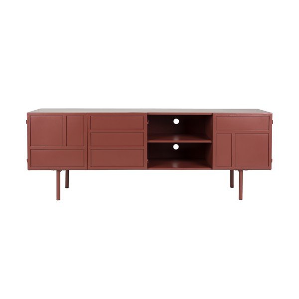 Comodă TV roșie din metal 160x58x36 cm Davis – White Label