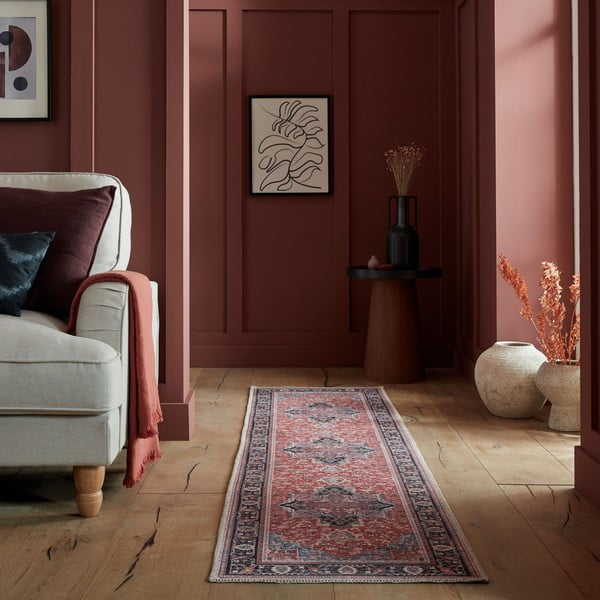 Covor tip traversă burgundy lavabil din amestec de fibre reciclate 60x230 cm Windsor – Flair Rugs-image-1