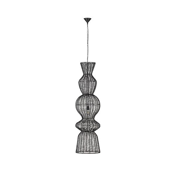 Lustră negru-mat cu tapițerie din frânghie ø 38 cm Breena – Nova Luce