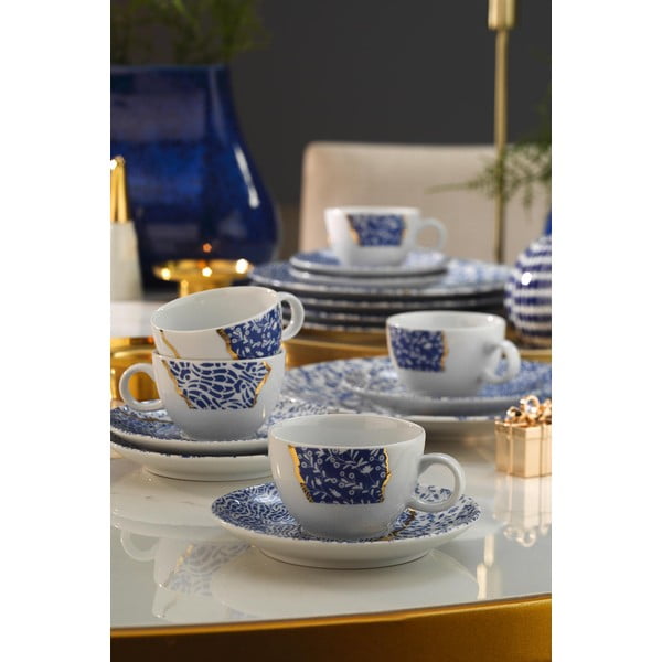 Cești din porțelan alb/albastru 6 buc.  0.9 l – Hermia-image-1