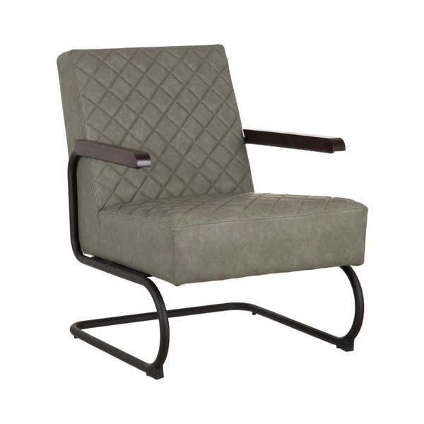 Fotoliu kaki cu tapițerie din imitație de piele – Ixia