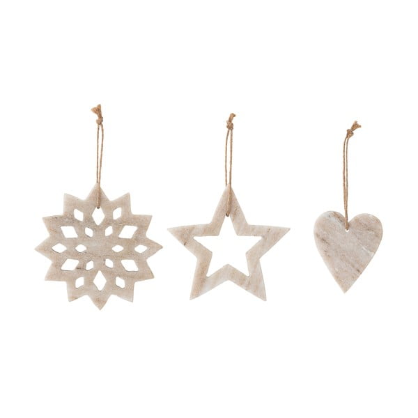 Set de 3 decorațiuni suspendate din marmură Bloomingville Otilde