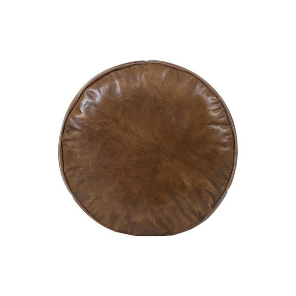 Puf din piele maro ø 50 cm Luka - Light & Living-image-2