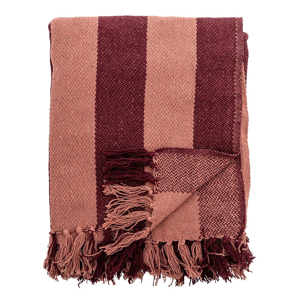 Pătură burgundy din bumbac reciclat 130x160 cm Frello – Bloomingville