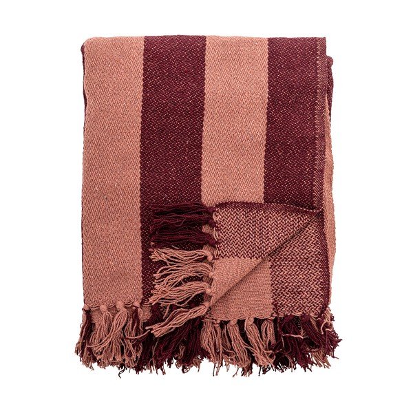 Pătură burgundy din bumbac reciclat 130x160 cm Frello – Bloomingville