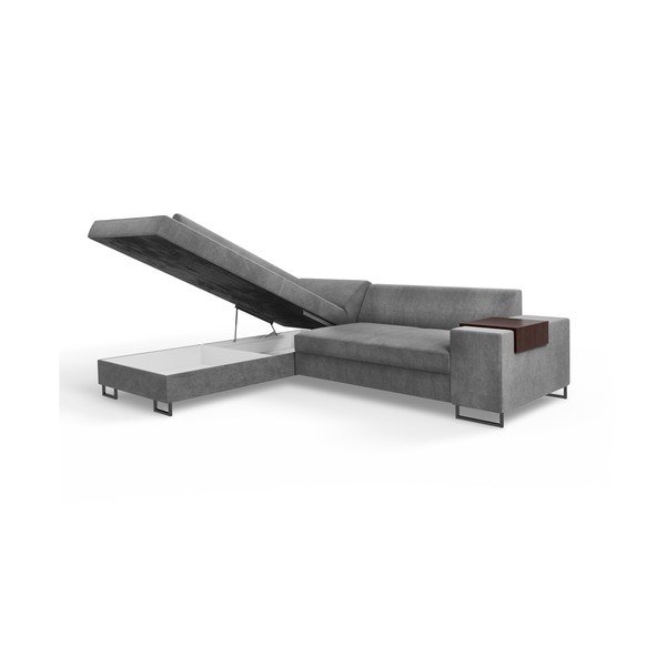 Canapea extensibilă cu șezlong pe partea stângă Cosmopolitan Design San Diego, gri-image-4