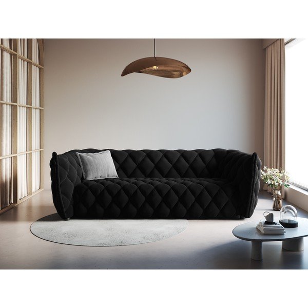Canapea neagră cu tapițerie din catifea 228 cm Flandrin – Interieurs 86-image-1