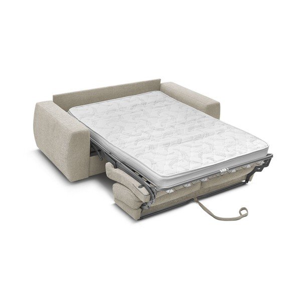 Canapea bej pentru dormitul zilnic/extensibilă cu tapițerie din chenille 240 cm Hugo – Bobochic Paris-image-3