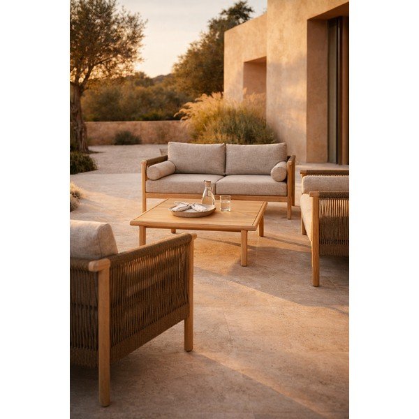 Set mobilier de grădină grej tapițat pentru 3 persoane Oasis – Dutchbone-image-1