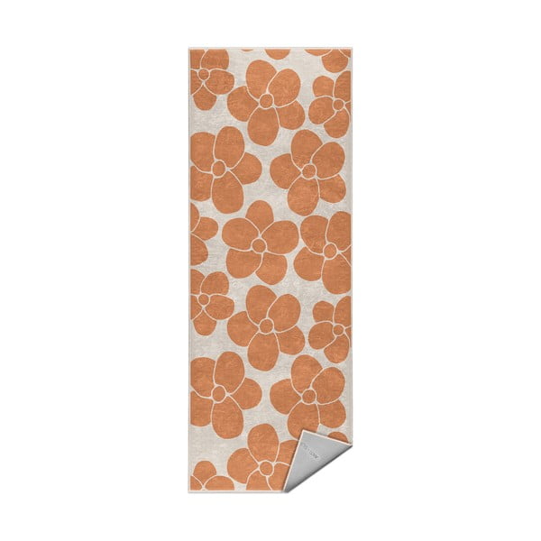 Covor tip traversă portocaliu lavabil 80x200 cm Orange Meadow – Mila Home