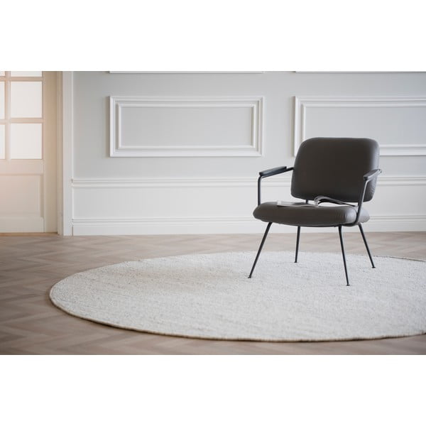 Covor gri deschis rotund din lână ø 250 cm Auckland - Rowico-image-3