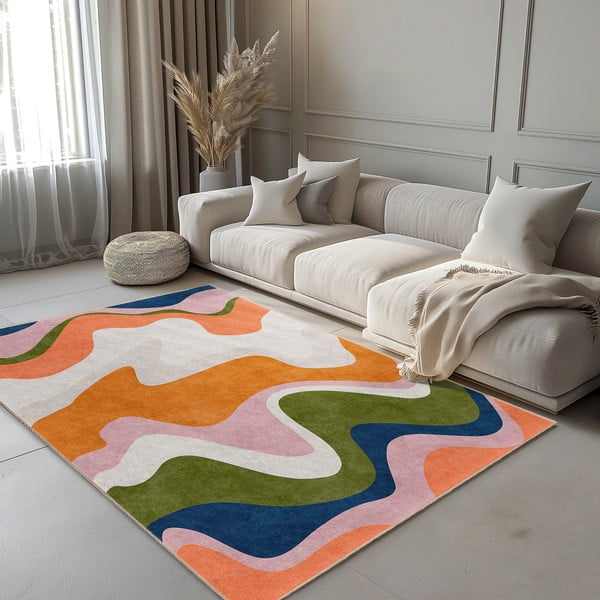 Covor portocaliu lavabil 160x230 cm Squiggly Orange – Mila Home-image-3