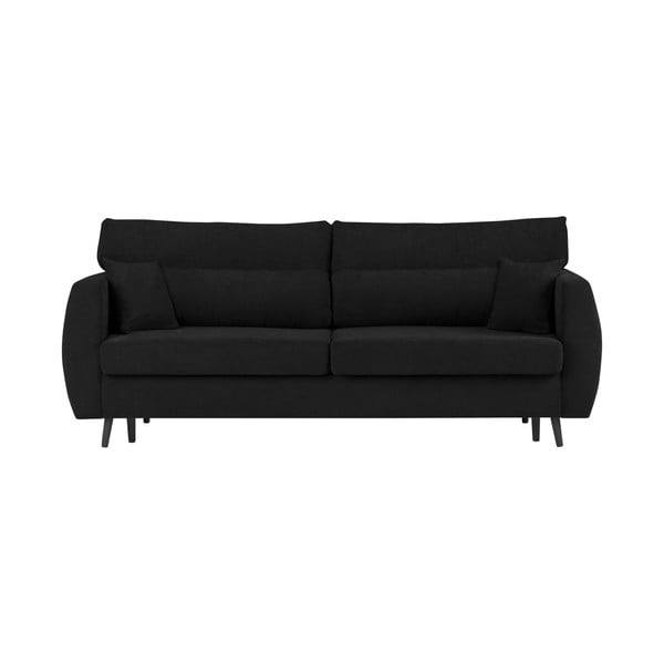 Canapea extensibilă cu 3 locuri și spațiu pentru depozitare Cosmopolitan design Brisbane, 231 x 98 x 95 cm, negru
