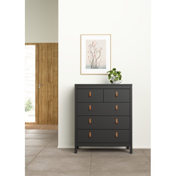 Comodă neagră înaltă 82x99 cm Madrid – Tvilum-image-1