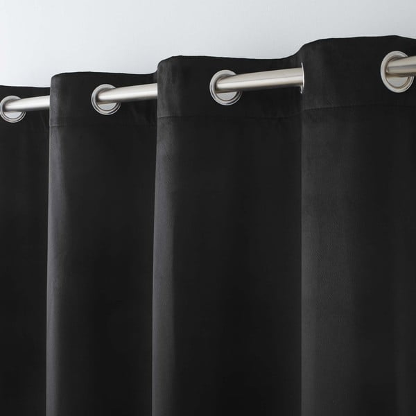 Draperie neagră termoizolantă din catifea 140x260 cm Polarchic – douceur d'intérieur-image-2