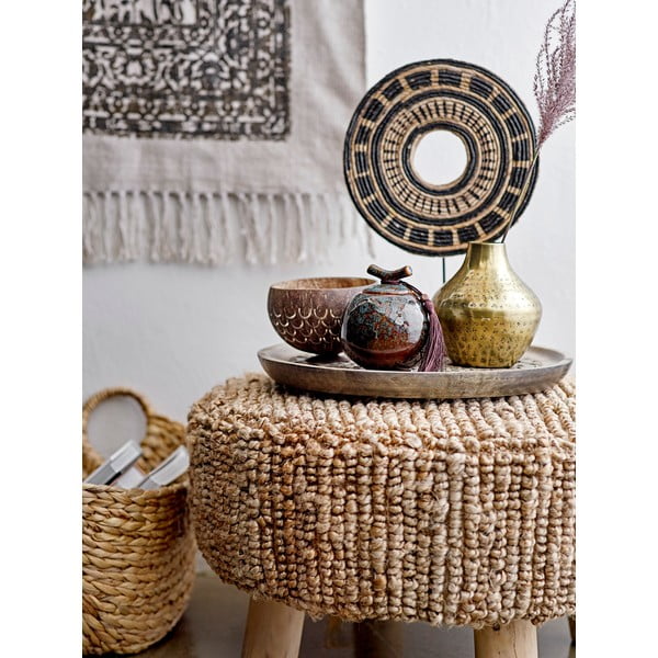 Covor din bumbac Bloomingville Luca, 90 x 150 cm, bej-negru-image-1