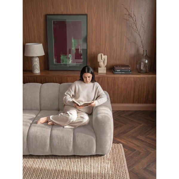 Colțar bej extensibil cu tapițerie din chenille (cu colț pe partea dreaptă) Michell – Miuform-image-3