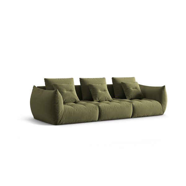 Canapea verde-deschis cu tapițerie din catifea 332 cm Bloom – Micadoni -image-2
