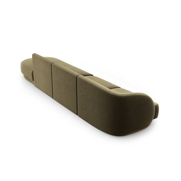 Canapea verde cu tapițerie din catifea 302 cm Miley – Micadoni Home-image-4