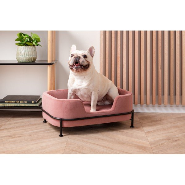 Pat din catifea pentru animale de companie Leitmotiv Puffed, roz-image-1