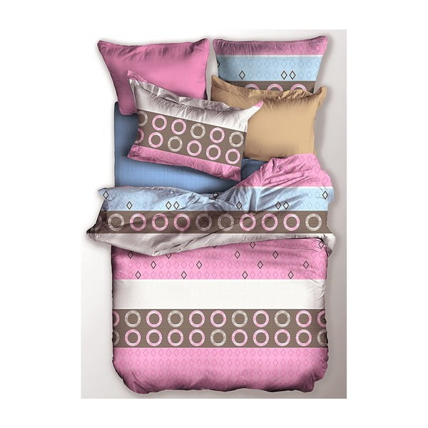 Lenjerie de pat roz din microfibră pentru pat dublu 200x200 cm Morgen – AmeliaHome