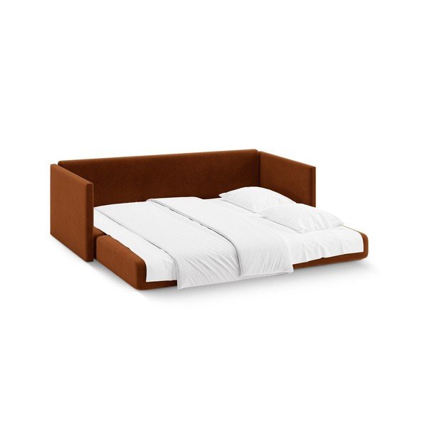 Canapea teracotă extensibilă cu tapițerie din catifea 209 cm Shannon – Cosmopolitan Design-image-3