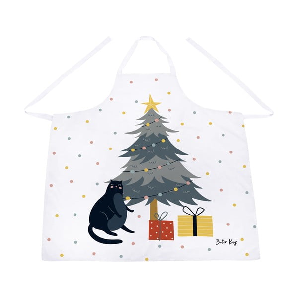 Șorț din bumbac  cu model de Crăciun Crazy Cat Xmas – Butter Kings