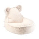 Fotoliu puf pentru copii crem cu tapițerie din țesătură bouclé Bear – Wigiwama