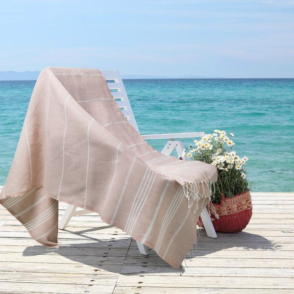 Prosop hammam Kate Louise Classic, 180 x 100 cm, bej-image-1
