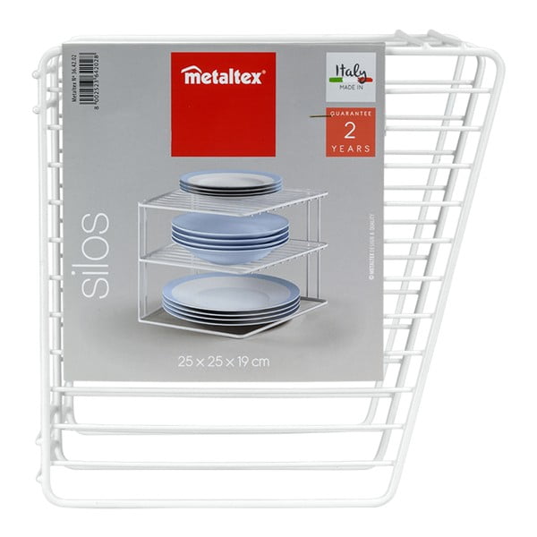 Raft suplimentar alb din oțel 25x25 cm Silos – Metaltex-image-3