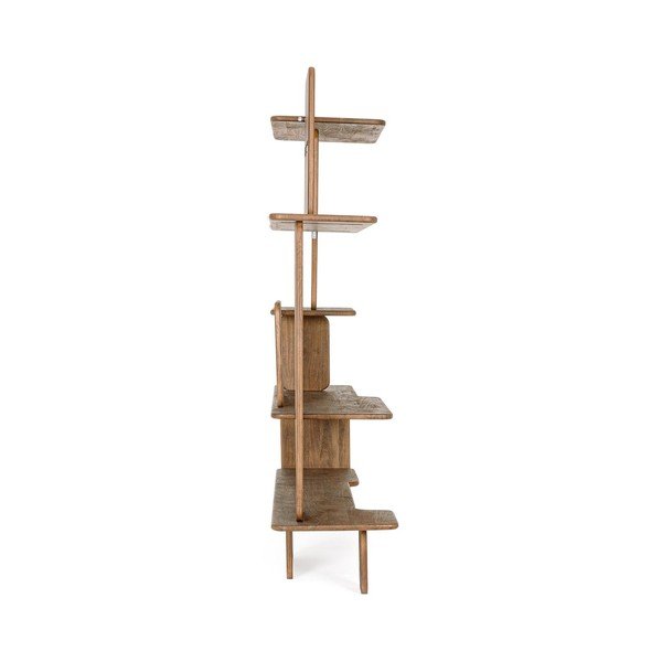 Bibliotecă în culoare naturală din lemn de acacia 180x220x50 cm Nayana – Bizzotto-image-3