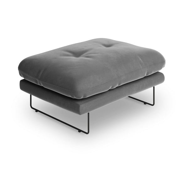 Puf cu tapițerie de catifea Windsor & Co Sofas Gravity, gri-image-2