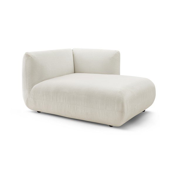 Modul pentru canapea alb cu tapițerie din catifea reiată  (cu colțar pe partea dreaptă) Lecomte – Bobochic Paris-image-3