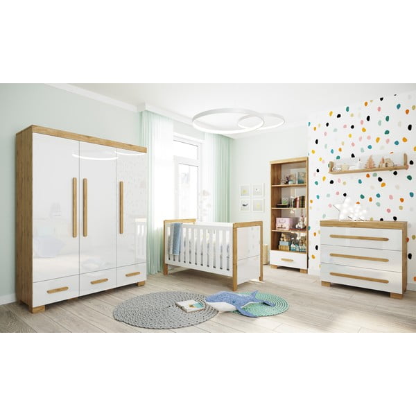 Pătuț variabil Pinio Oakie, 70 x 140 cm, alb-image-1