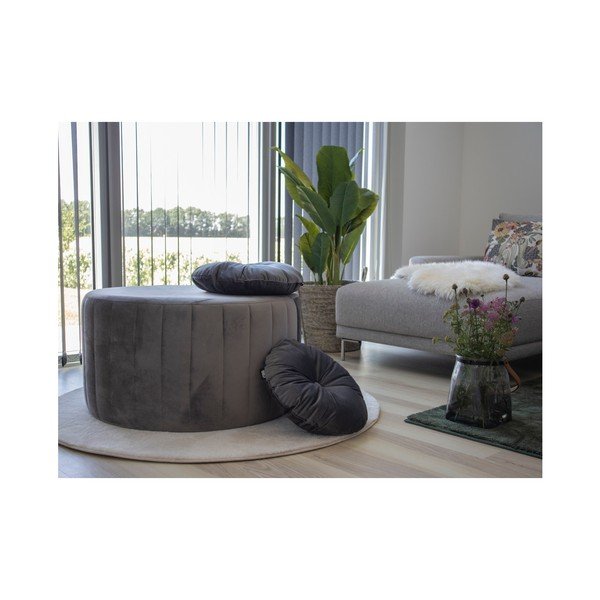 Pernă cu husă din catifea House Nordic Luso, ø 45 cm, gri-image-1