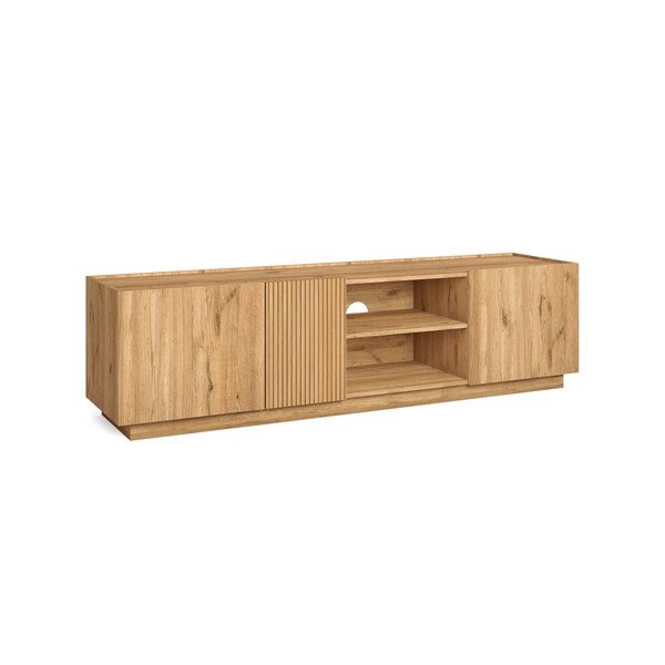 Comodă TV cu aspect de lemn de stejar 180x48 cm Rayana - Marckeric-image-4