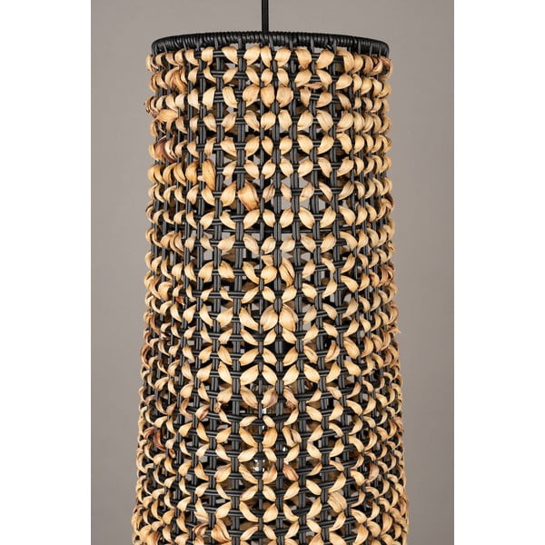 Lustră neagră/în culoare naturală cu abajur din zambilă de apă ø 20 cm Hyacint – Dutchbone-image-4